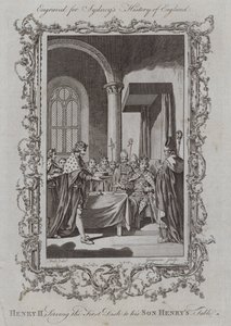Henry II serverer den første ret til sin søn Henrys bord (gravering) af Samuel (after) Wale