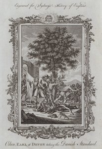 Odun, jarl af Devon tager den danske standard (gravering)