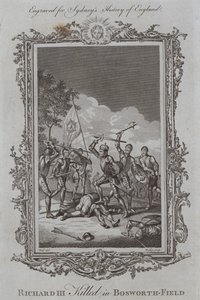 Richard III dræbt i Bosworth-feltet (gravering) af Samuel (after) Wale