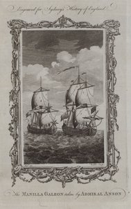 Manilla Galeon taget af Admiral Anson (gravering) af Samuel (after) Wale