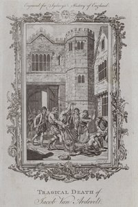 Jacob Van Ardevelts tragiske død (gravering) af Samuel (after) Wale