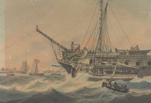 Krigsmand og søfart ved kysten af Samuel Atkins
