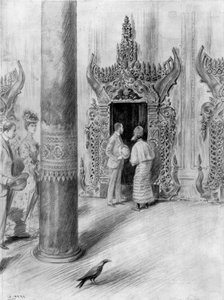 Prinsen og prinsessen af Wales i King Theebaws-paladset, Mandalay, Burma, 1906