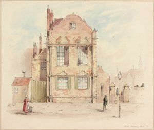 Forth House, Newcastle upon Tyne, 1843 (blyant og wc på papir) af Samuel Bilston