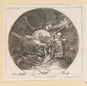 Nox (nat) Nox (titel på objekt) Fire gange på dagen (serietitel) Forskellige designs (serietitel) Opera Varia Historica, Poetica & Iconologica (serietitel)