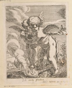 To putti slukningsbrændere Vis unita fortior (titel på objekt) Forskellige designs (serietitel) Opera Varia Historica, Poetica & Iconologica (serietitel)