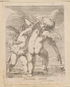 To putti skændes om en palmegren Discordia Concors (titel på objekt) Forskellige designs (serietitel) Opera Varia Historica, Poetica & Iconologica (serietitel)
