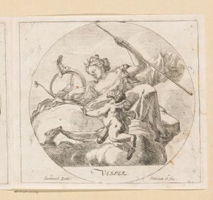 Vesper (aften) Vesper (titel på objekt) Fire gange på dagen (serietitel) Forskellige designs (serietitel) Opera Varia Historica, Poetica & Iconologica (serietitel)