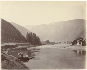 Rivierzicht nær Baramulla, Indien Baramulla, udsigt ned ad floden (original titel)