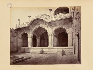 Delhi; paladset, Moti Masjid (Perlemoskéen) af Samuel Bourne