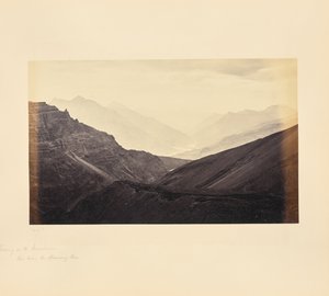 Aften i bjergene, udsigt fra under Manirung-passet af Samuel Bourne