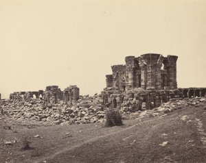 Ruinerne af Martand fra sydøst, ca. 1870. af Samuel Bourne