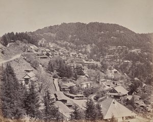 Shimla. Europæiske beboeres huse, set mod øst af Samuel Bourne
