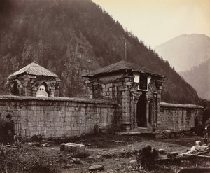 Templet i Naveshera, Kashmir, Indien, 1864. af Samuel Bourne