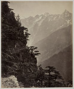 Uden titel [bjergskråning og bjerge], ca. 1865. af Samuel Bourne