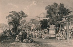 Ægteskabsoptog ved Blue-cloud Creek, Chin-keang-foo, c1843-1858.
