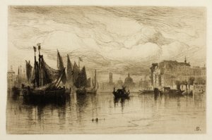 En overskyet dag i Venedig af Samuel Colman