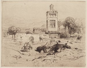 Ruiner af en moské, Tlemcen, Algeriet af Samuel Colman