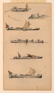 Thames Barges af Samuel Colman