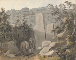 Indfødt og Rytter ved en Ruin af Samuel Davis