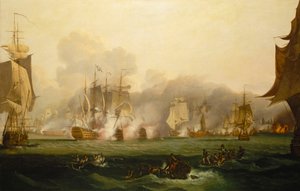 Slaget ved Trafalgar, 21. oktober 1805, begyndelsen af det 19. århundrede (olie på lærred)