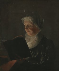 Ved stearinlys, ca. 1820 (olie på lærred monteret på træ)