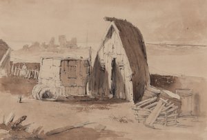 The Beach at Hastings (blyant, børste og vask på papir) af Samuel Gillespie Prout