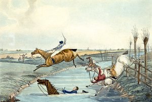 Second Mile, fra Steeplechasing, indgraveret af Charles Hunt (1929-1900) (farve litho) af Samuel Henry (after) Alken
