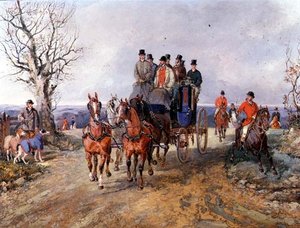 En træner og fire på åben vej af Samuel Henry Alken
