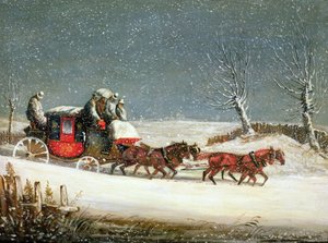 The Royal Mail in Deep Snow (olie på panel)