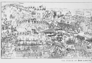 The Siege of Boulogne af kong Henry VIII (1491-1547) i 1544, indgraveret af James Basire, 1788 (se også 106603)