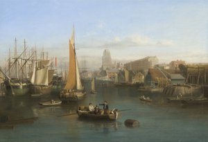 St Mary Redcliffe og Redcliffe Parade fra Prince Street Bridge, ca. 1826 (olie på lærred)