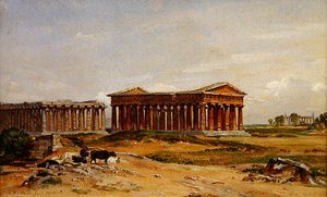 Ruinerne ved Paestum af Samuel James Ainsley