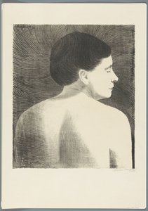Kvinde nøgen set bagfra af Samuel Jessurun de Mesquita (signed by artist)