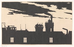 Silhouette Oostergasfabriek af Samuel Jessurun de Mesquita (signed by artist)