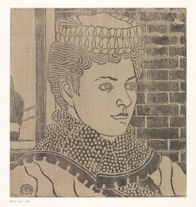 Kvinde med pigehue af Samuel Jessurun de Mesquita (signed by artist)