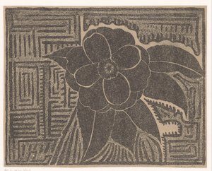 Camellia (sort; omkring et labyrint-lignende mønster) af Samuel Jessurun de Mesquita