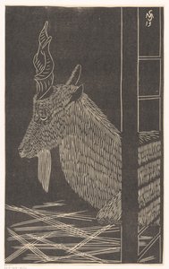 Markhor-ged (siddende hjorte i et bur) af Samuel Jessurun de Mesquita