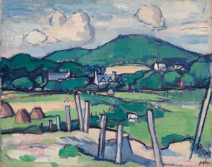 Landskab, ca. 1891-1935 (olie på panel) af Samuel John Peploe