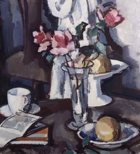 Stilleben med røde roser, ca. 1931 (olie på lærred) af Samuel John Peploe