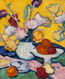 Tulipaner i en keramikvase, 1910-14