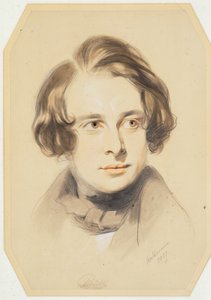 Tidligt portræt af Charles Dickens, 1837 (kridt, farveblyant og blyant på papir)