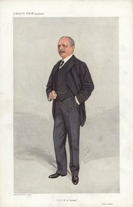 Archer Baker, C P R In Europe, Vanity Fair tegneserie (farve litho) af Samuel Luke (after) Fildes