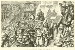 Mens han gik, blev han ved med at læse sin bog af Samuel Luke Fildes