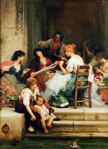 Venetiansk liv, 1884 af Samuel Luke Fildes