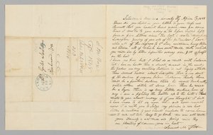 Brev til Giles Saunders fra Samuel M. Fox angående slavehandel, 17. april 1848. af Samuel M. Fox