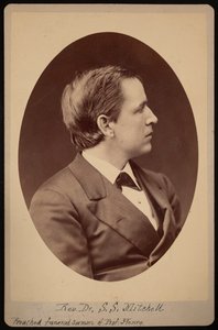 Portræt af pastor Samuel Swain Mitchell 1839-1919, mellem 1876 og 1880.