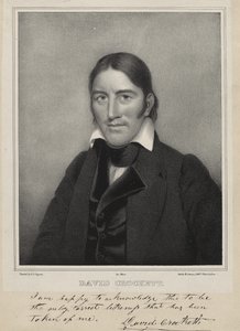 David Crockett, ca. 1835 (litografi på chine collé) af Samuel Osgood