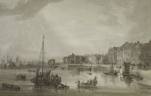 Margate Harbour, 1806 (brun vask over grafit)