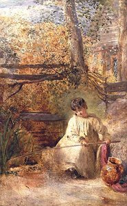 En dreng, der fisker af Samuel Palmer